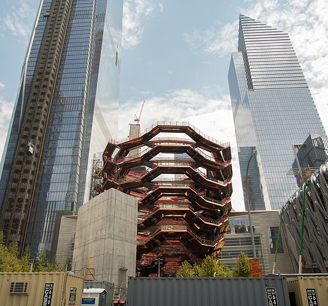 Low-angle shot of skyscrapers in Hudson Yards