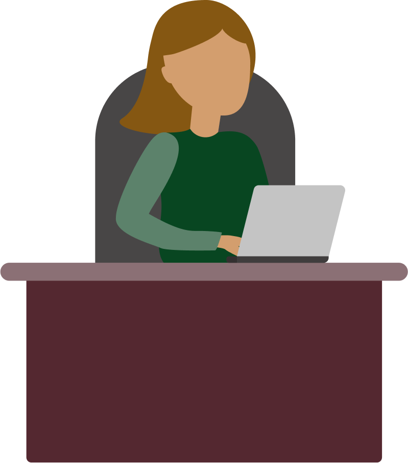 Illustration of woman at desk